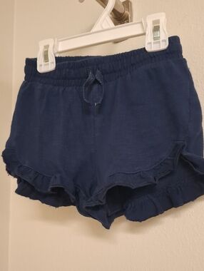 jumping beans Navy Ruffle-Trim Elastic Waist Shorts